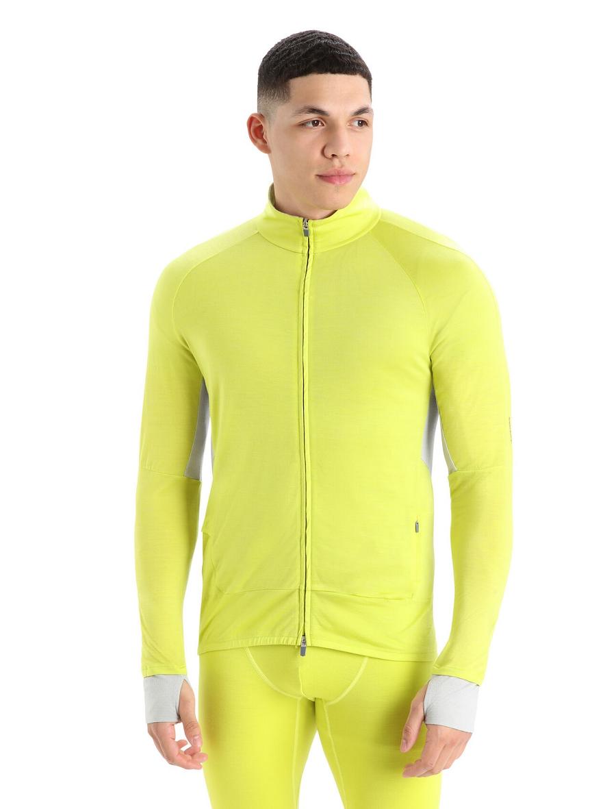 Sweat À Capuche Icebreaker ZoneKnit™ Merino Long Sleeve Zip Homme Vert | FR 1260RVDW